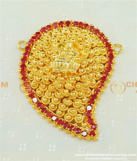 Buy Lakshmi Dollar Ruby Stone Mango Design Big Pendant Design in Gold ...