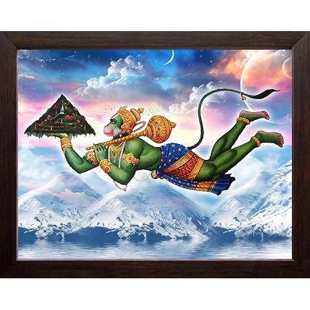 Art n Store Lord Hanuman Flying with Gadda & Dronagiri Mountain, HD ...