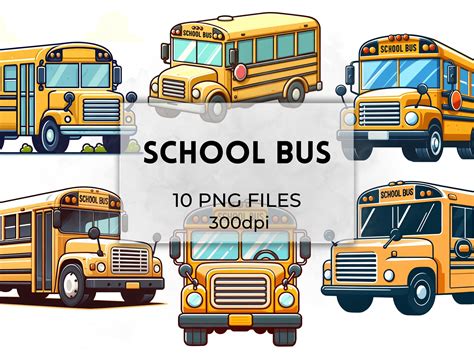 School Bus Clipart Illustrations Graphic by QM_ART · Creative Fabrica