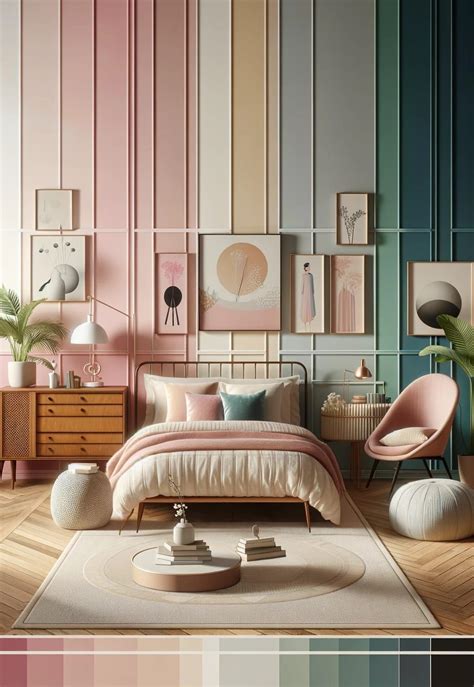 Here are 20 stunning mid-century modern bedroom color palettes for your home: | Living room ...