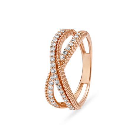 Modern Crossover Diamond Finger Ring