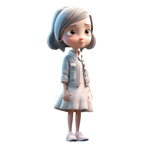 Premium Photo | Cheerful 3d girl character isolated on white background