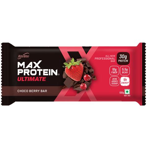 Ritebite Max Protein Ultimate Choco Berry Bar, 100 gm Price, Uses, Side ...