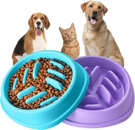 Slow Feeder Dog Bowls 2 Pack, Anti-Slip Slow Eating Dog Bowl, Maze Dog ...