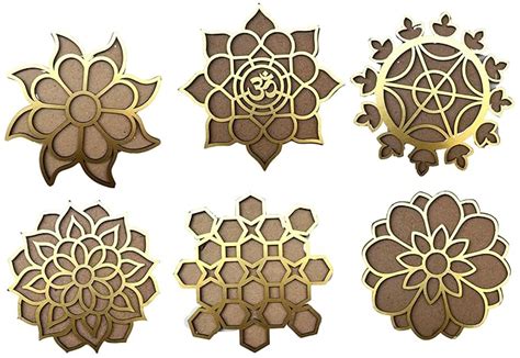 Buy Artonezt Dual Layer MDF Rangoli Mat with Wooden Base 3D Mandala Art ...