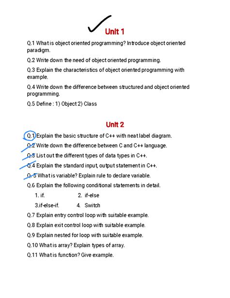 CPP question - Unit 1 Q What is object oriented programming? Introduce ...