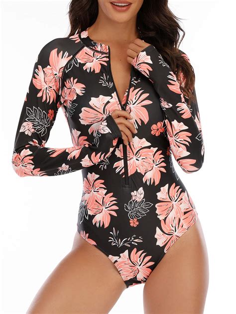 Snapklik.com : Womens Athletic One Piece Swimsuits Long Sleeve Swimsuit ...