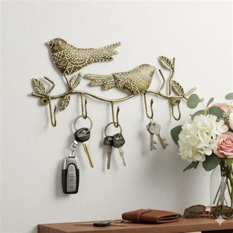 Sanvi_Crafts Iron Birds Key Holder for Wall, Metal Key Wall Hanger with ...