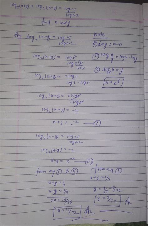 Please answer this question from the chapter logarithms. I am ...