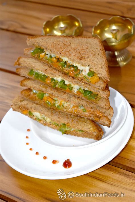 Vegetable mayonnaise sandwich-How to make-Step by step photos