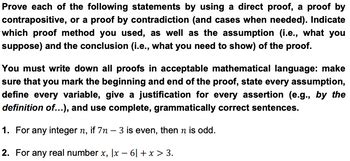 Answered: Prove each of the following statements by using a direct ...