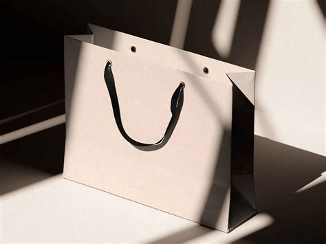 Paper Bag Mockup with Shadow Overlay