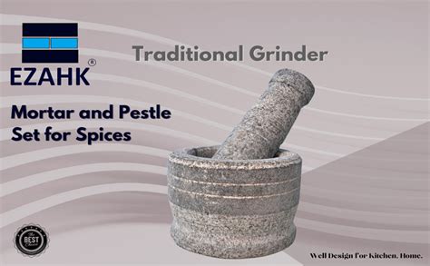 EZAHK Stone Mortar and Pestle Set