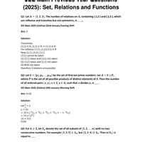 JEE Main Previous Year Questions (2025) Set, Relations and Functions