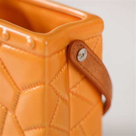 Ceramic Mini Bag Vase Mustard Yellow Online - Premium Vase | Nestasia
