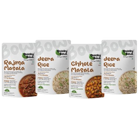 QuickyBowl Ready to Eat Meal Combo: Rajma Masala + 2xJeera Rice ...