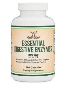 Essential Digestive Enzymes 800 mg - 180 Capsules - Double Wood ...