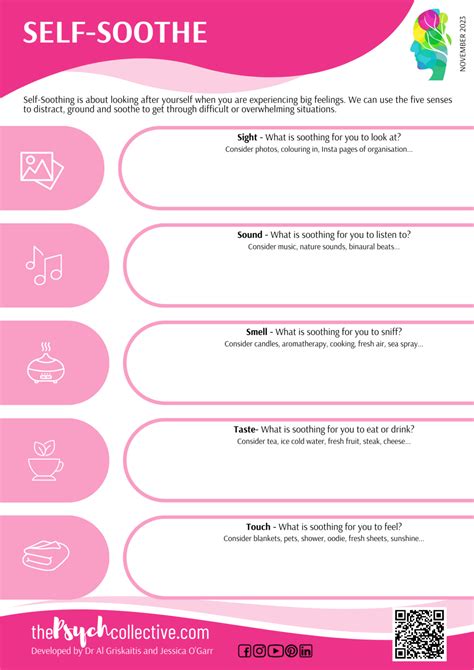 Self Soothe HANDOUT - DBT Worksheets