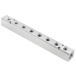 PATIKIL 8 Way 10 Port Air Manifold, G1/2" G1/4" Aluminum Air Hose ...