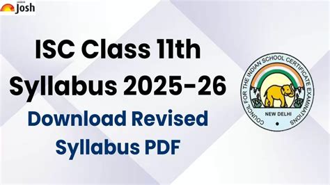 ISC Class 11 Syllabus 2025-2026 Released for all Subjects: Download ...