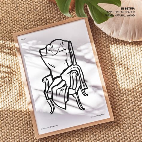 Bohemian Chair : Buy Best Framed Line Art Painting Online – Dessine Art