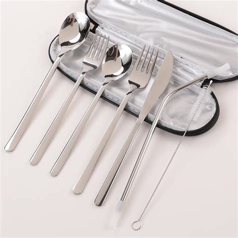 UMAI Portable 7-Pc Stainless Steel Utensil Set - Food-Grade | Camping ...