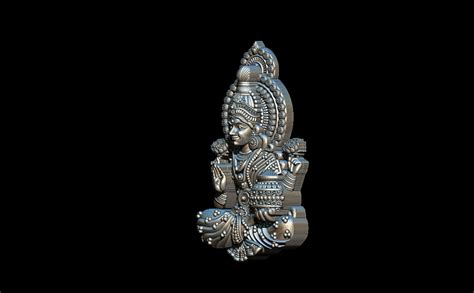 Lakshmi Maa 3D Model Pendant STL File for Jewelry