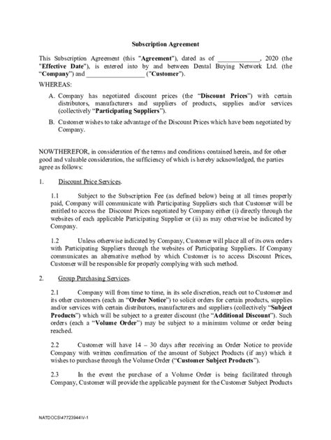 Image result for Subscription Agreement Example Website