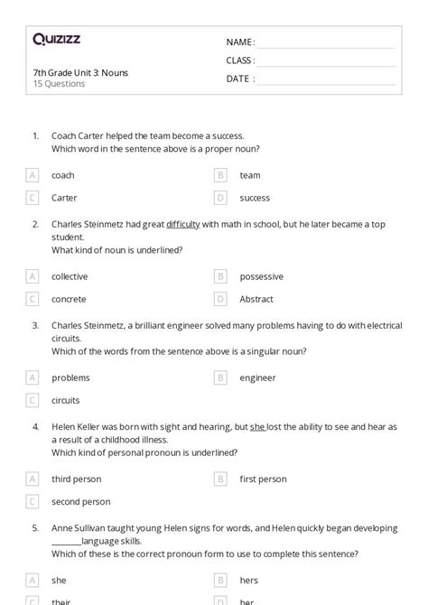 50+ Singular Possessives worksheets for 7th Class on Quizizz | Free ...