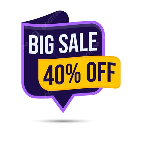Big Sale Up To 40 Off Tag Design Vector, Save 40, Forty Percent Off ...