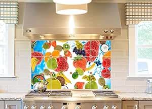 DivineDesigns Colorful Lot of Fruits Kitchen Sticker, Tile Sticker 30 X ...