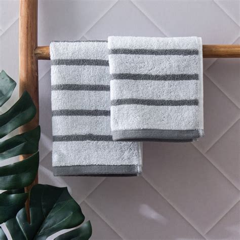 Buy Colour Refresh Essense Set of 2 Cotton Striped Face Towels ...