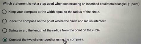 Solved: Which statement is not a step used when constructing an ...