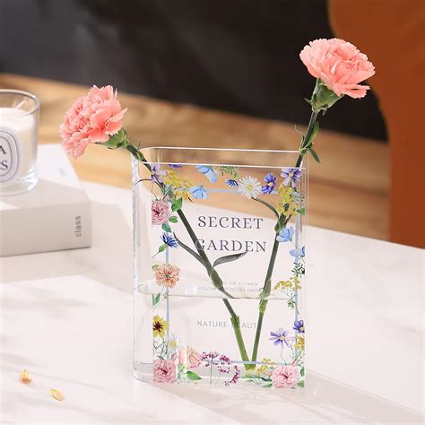 Amazon.com: Clear Acrylic Book Vase for Flowers - The Book of Flowers ...