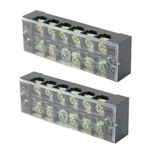 Terminal Block, Easy Wiring Wire Barrier Block Terminal Strip 2Pcs ...