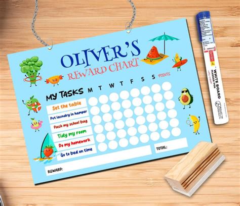 Personalised reward chart for kids students | Baskets Of Joy