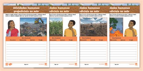 Atividades humanas prejudiciais ao solo -Folhas de atividade