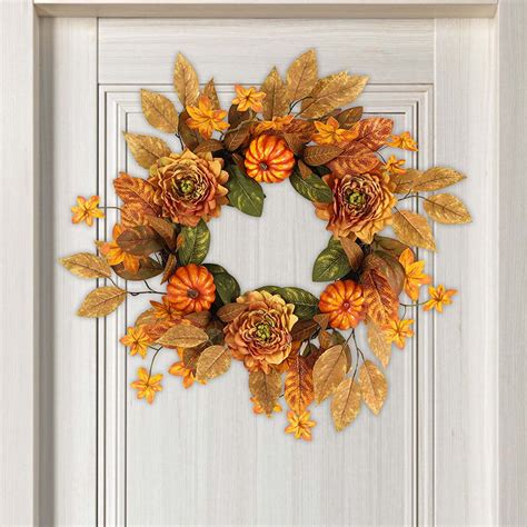 LiUMX 17.8" Artificial Fir Wreath for Front Door | All-Season Green ...