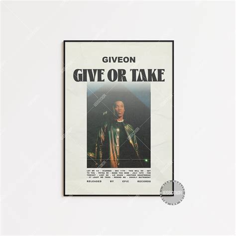 Giveon Posters / Give or Take Poster / Blonde Tracklist / Album Cover ...