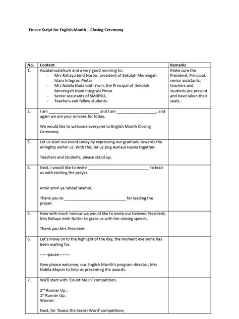 Image result for Emcee Script On Closing Program and Year