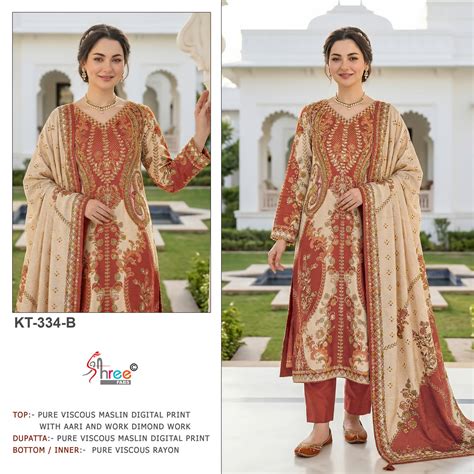 Shree Kt 334 Viscose Maslin Digital Printed Salwar Kameez