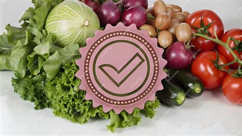 Ícone plano 3d como Certificado de Segurança Alimentar com Produto ...