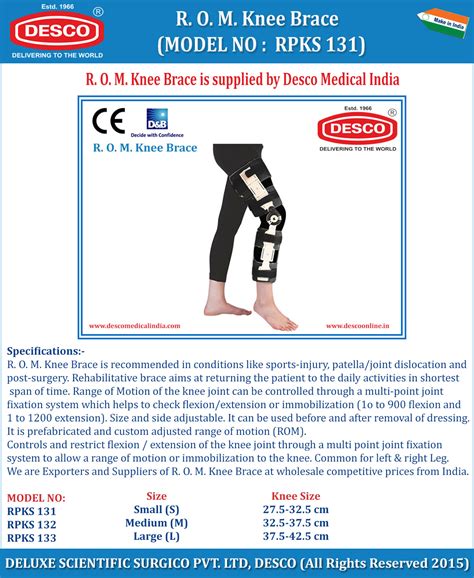 R. O. M. Knee Brace | Manufacturer, Exporter & Supplier | DESCO