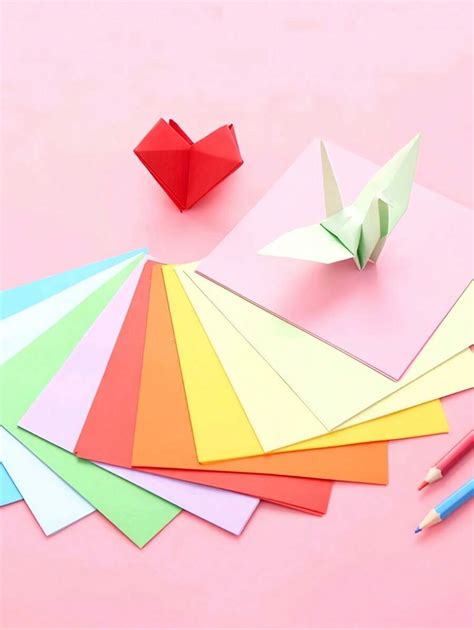 100pcs Mixed Color Origami Paper, Colorful Origami Paper In 10 ...