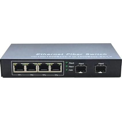 Hanutech 10/100/1000Mbps Unmanaged Fiber Switch-2SFP 4RJ45 Etherent to ...