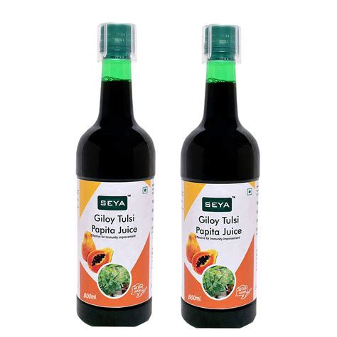 SEYA Giloy Papita juice 800ml pack of 02 : Amazon.in: Grocery & Gourmet ...