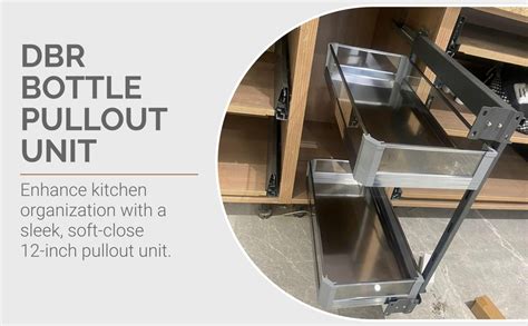 DBR Kitchen Cabinet Side Mounted Bottle Pull Out Unit BPO with Soft ...