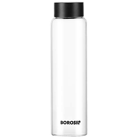 Buy Borosil Crysto Glass Bottle - Black Stainless Steel Lid Online at ...