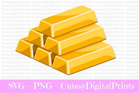 Gold Bars SVG Files, Gold Bullion SVG, Golden Bar Svg, Gold Nuggets Svg ...