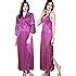 Buy Noty - Women's/Girls Satin Matching Nightwear(Maroon) - Set of 2 at ...